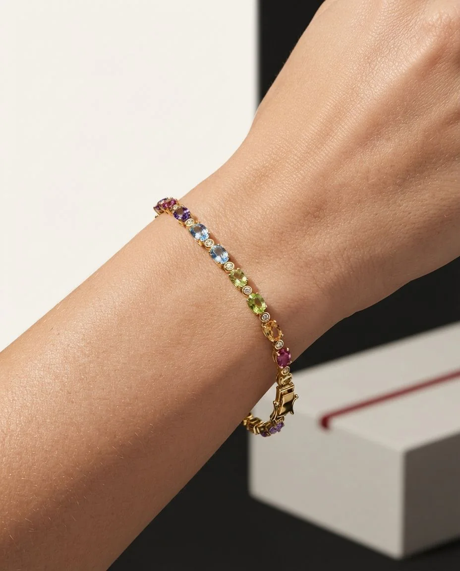 Armband 4er-Krappe 18 Karat Gelbgold · getragen