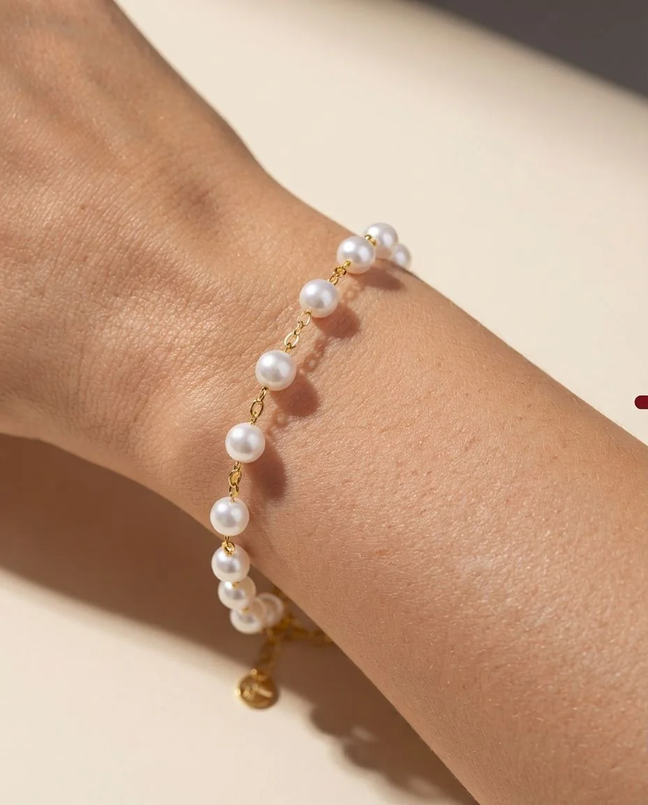 Armband 18 Karat Gelbgold, mit ZÖ 16 cm · getragen