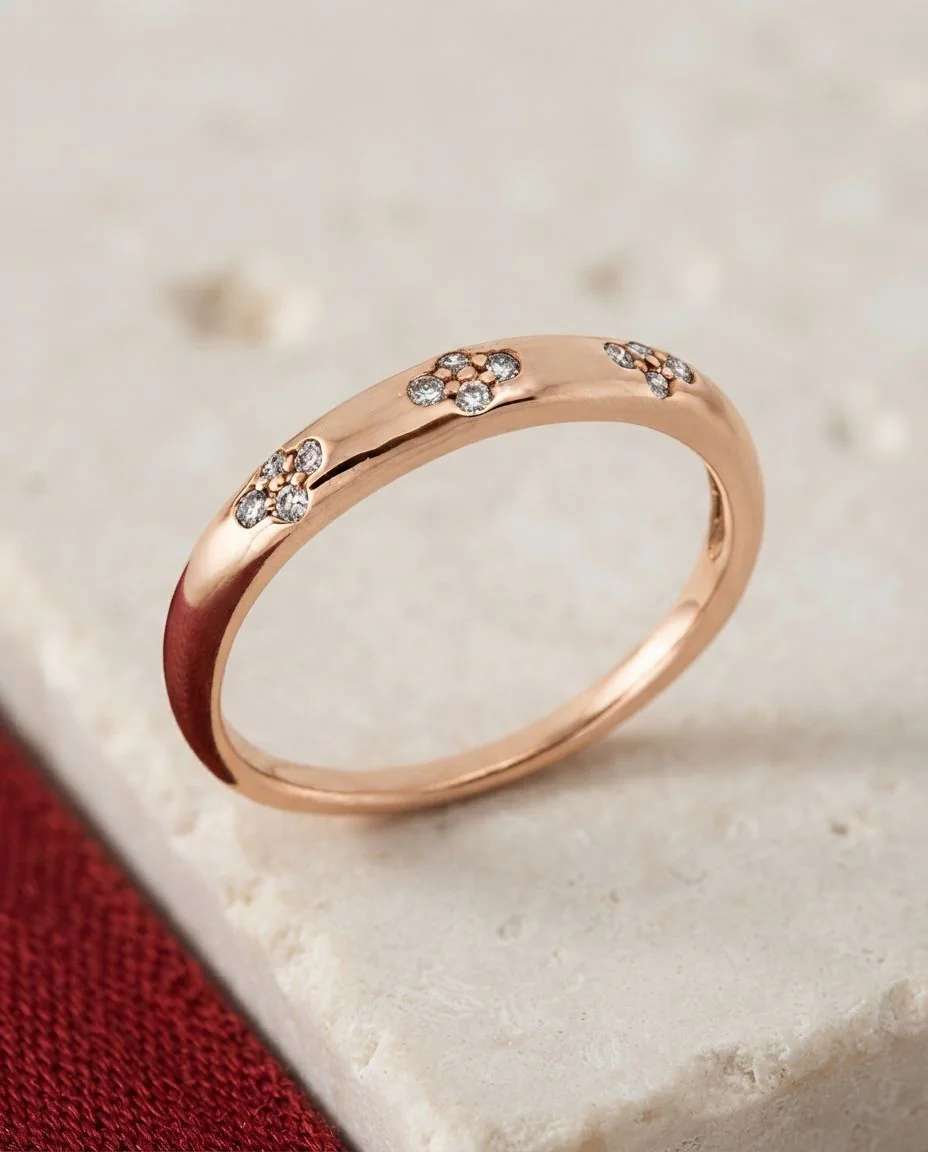Ring 14 Karat Roségold · drapiert