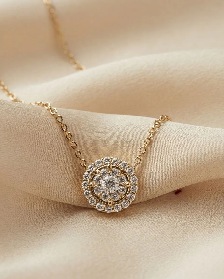 Collier 14 Karat Gelbgold · drapiert