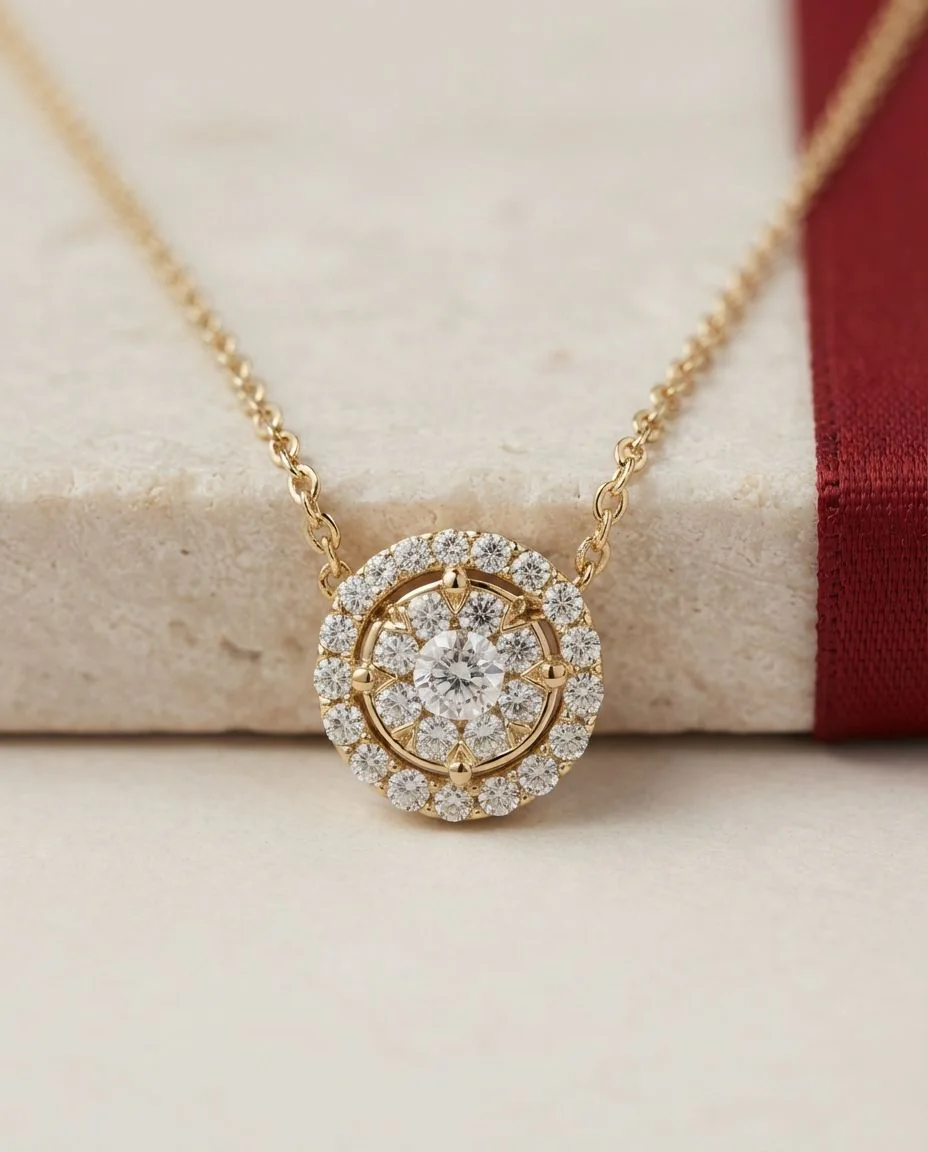 Collier 14 Karat Gelbgold · drapiert