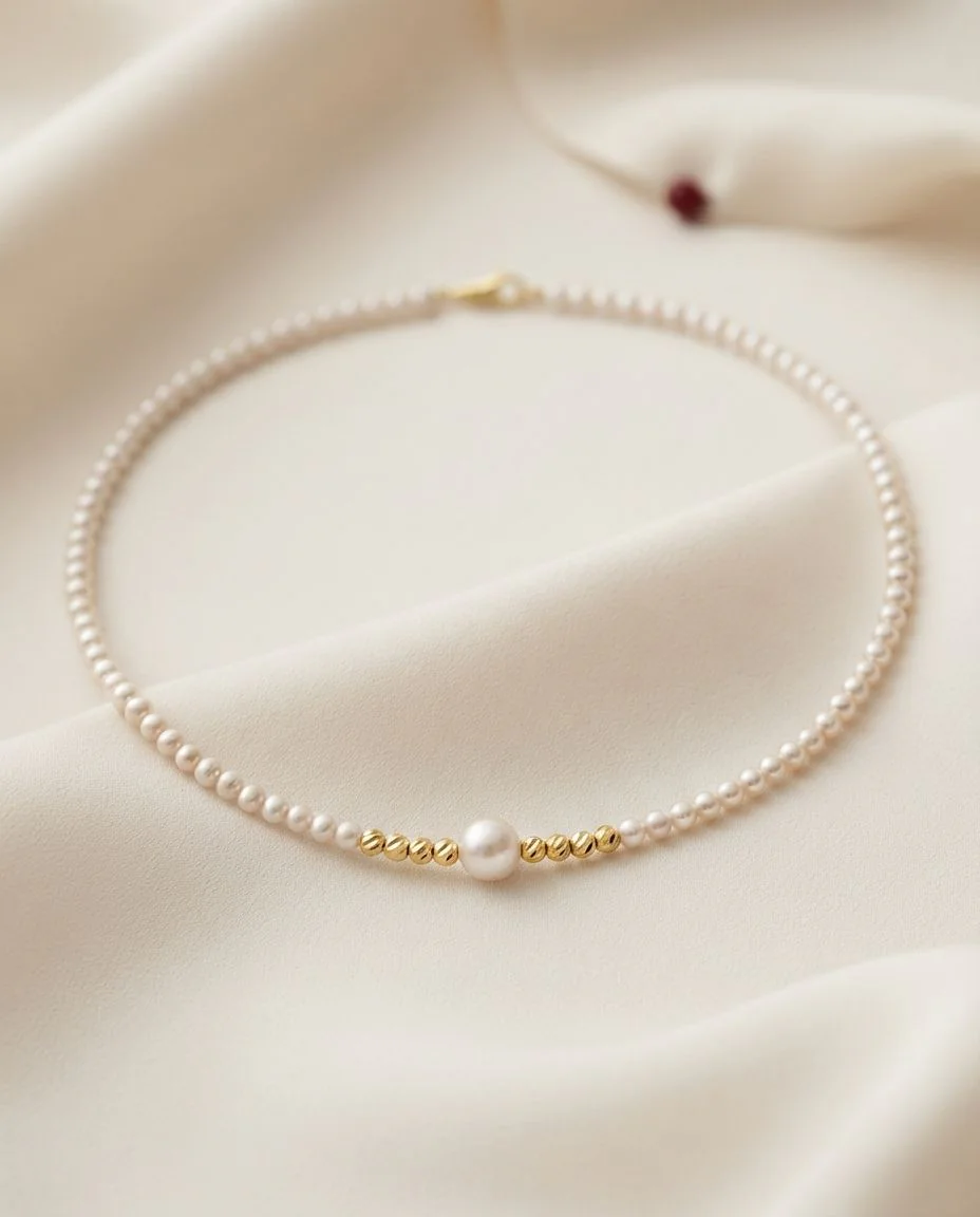 Collier 18 Karat Gelbgold · drapiert