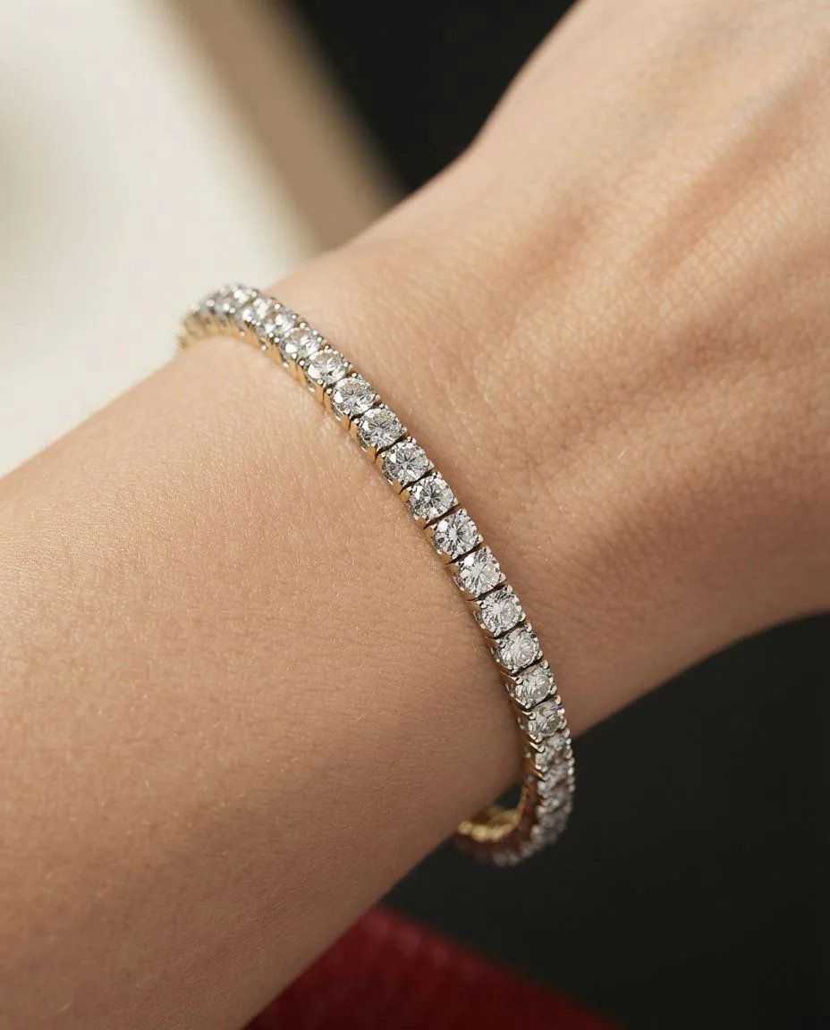 Armband 4er-Krappe 18 Karat Gelbgold, Flex-Band, variabel · getragen