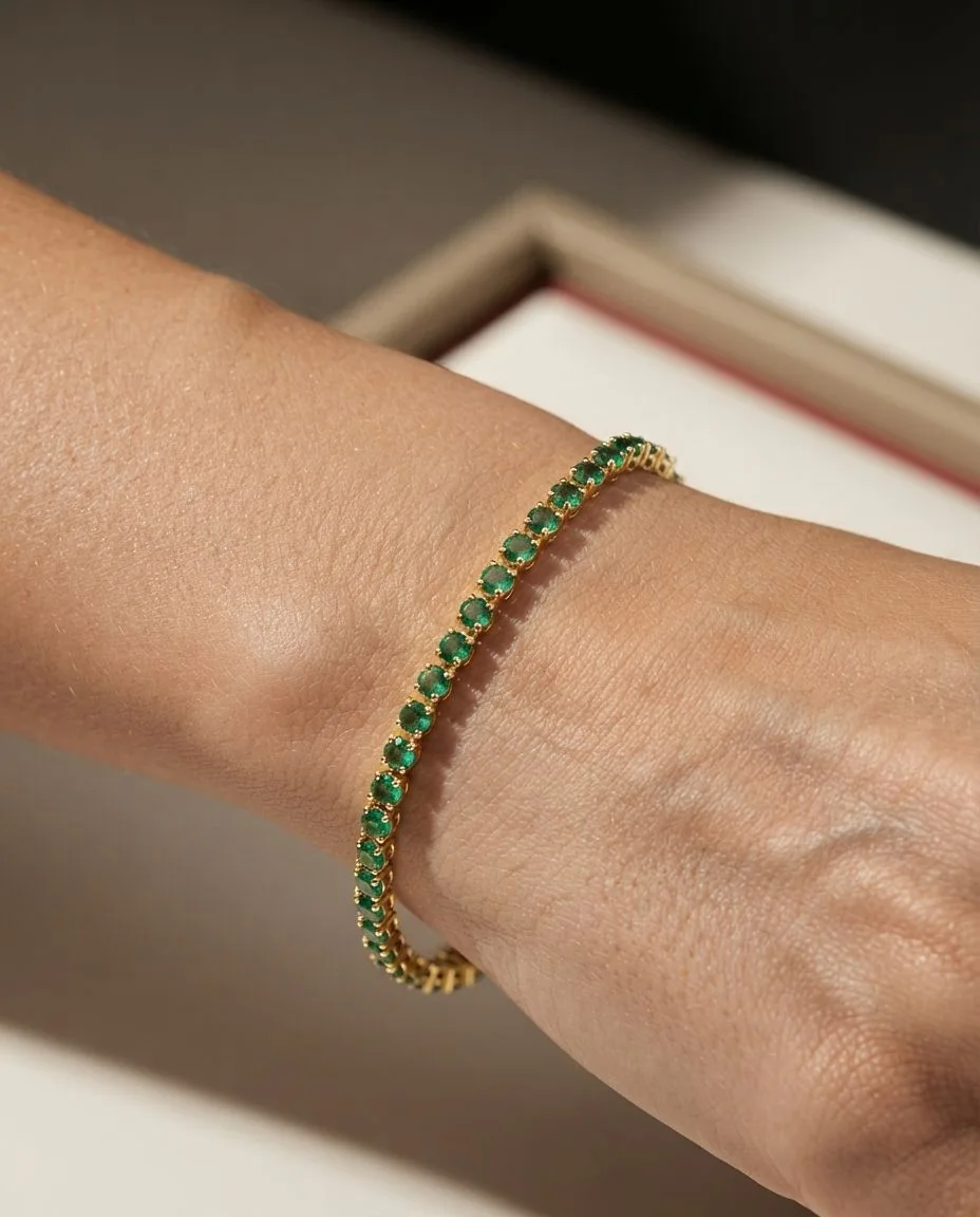 Armband 18 Karat Gelbgold · getragen