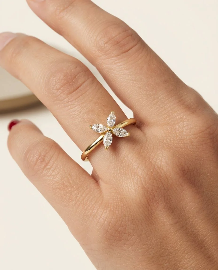 Ring 18 Karat Gelbgold · getragen