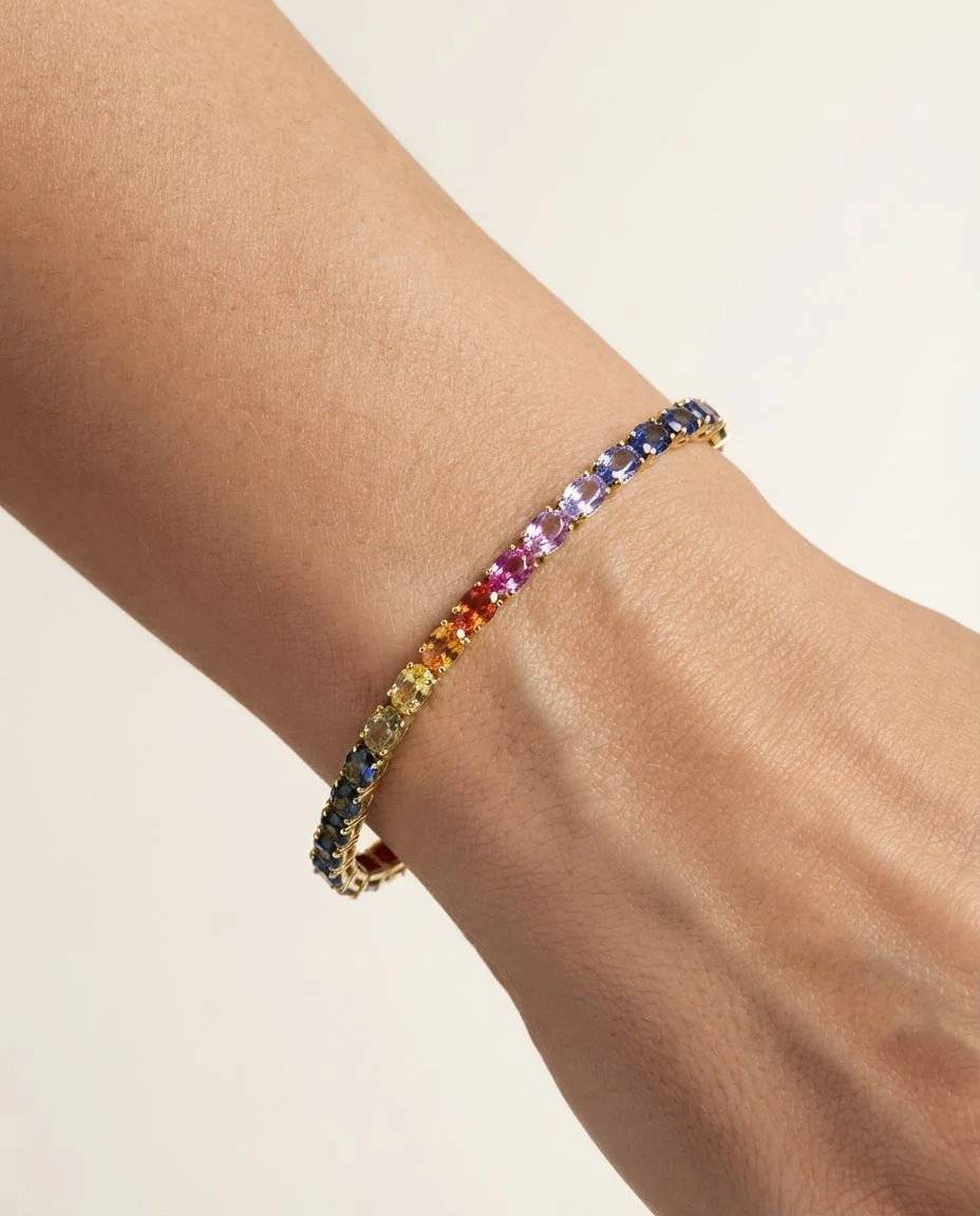 Armband 14 Karat Gelbgold · getragen