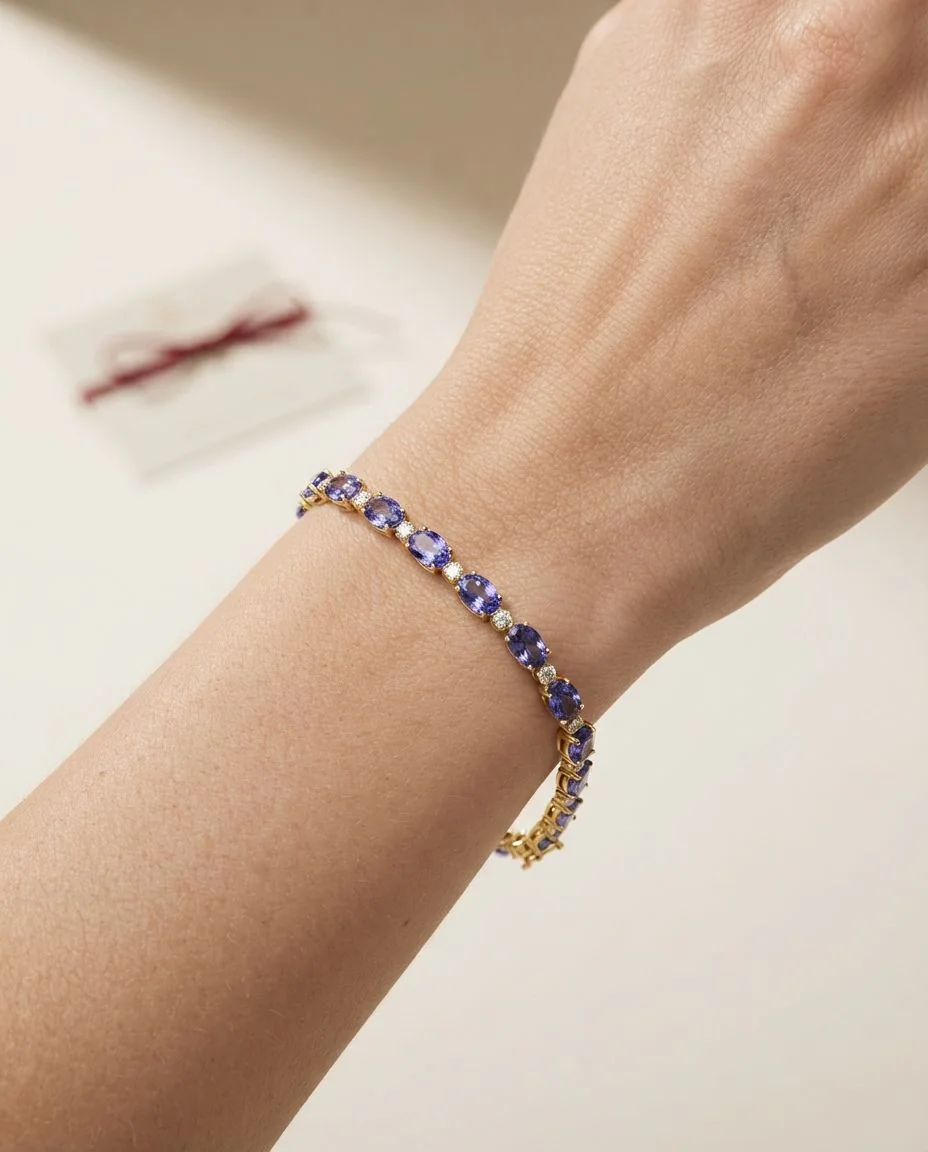 Armband 14 Karat Gelbgold · getragen