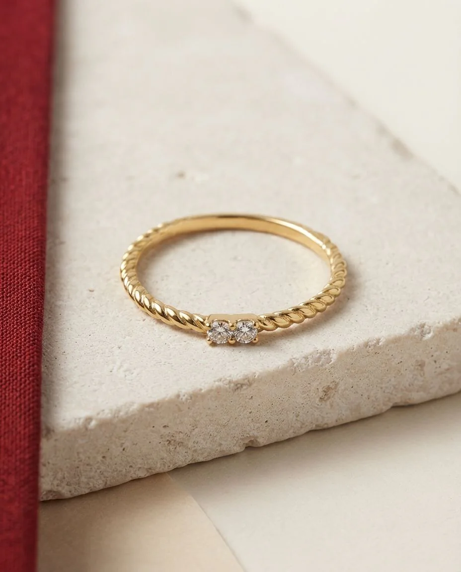 Ring 18 Karat Gelbgold · drapiert