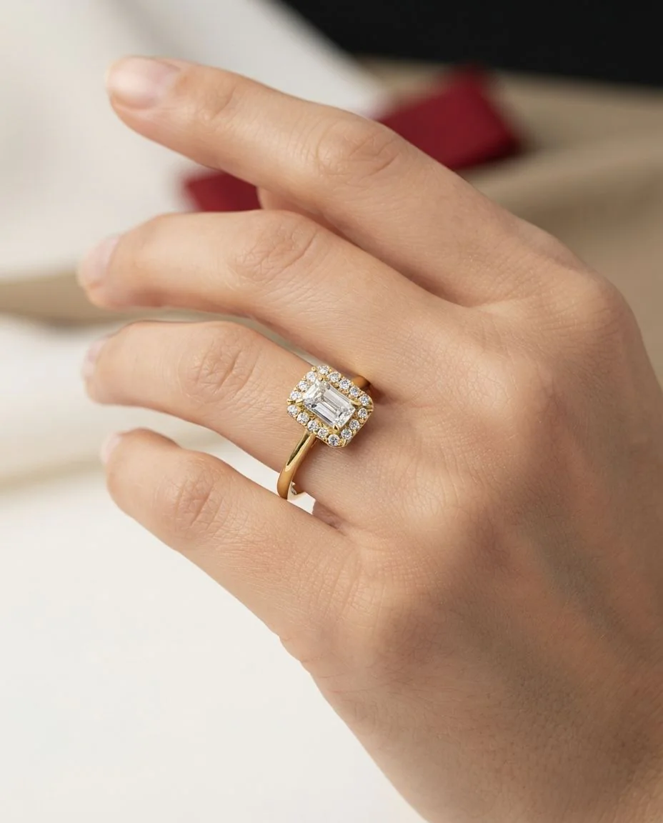 Ring 18 Karat Gelbgold · getragen