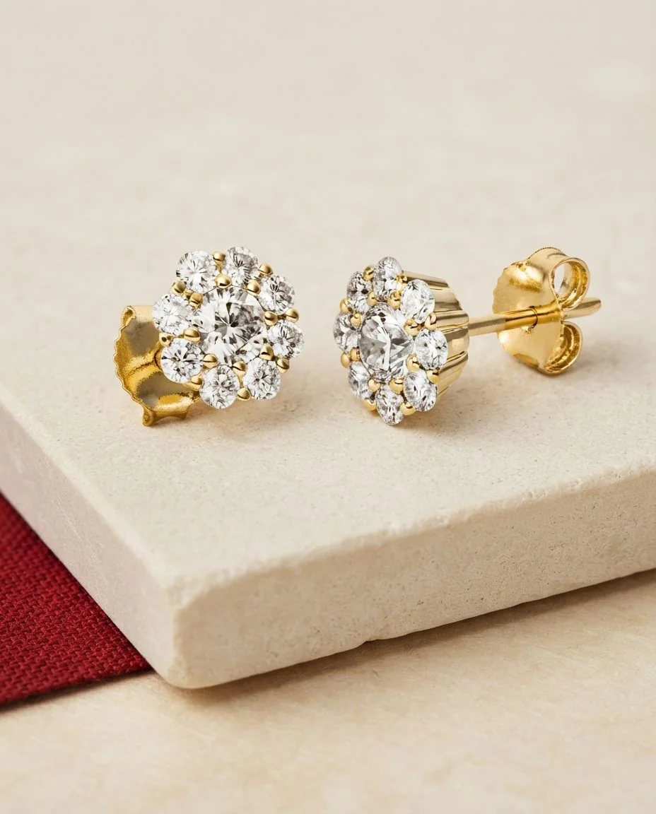 Ohrstecker 18 Karat Gelbgold · drapiert