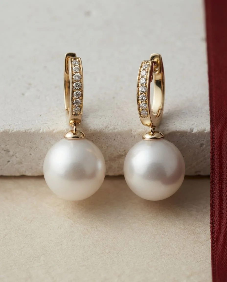 Ohrschmuck 18 Karat Gelbgold · drapiert