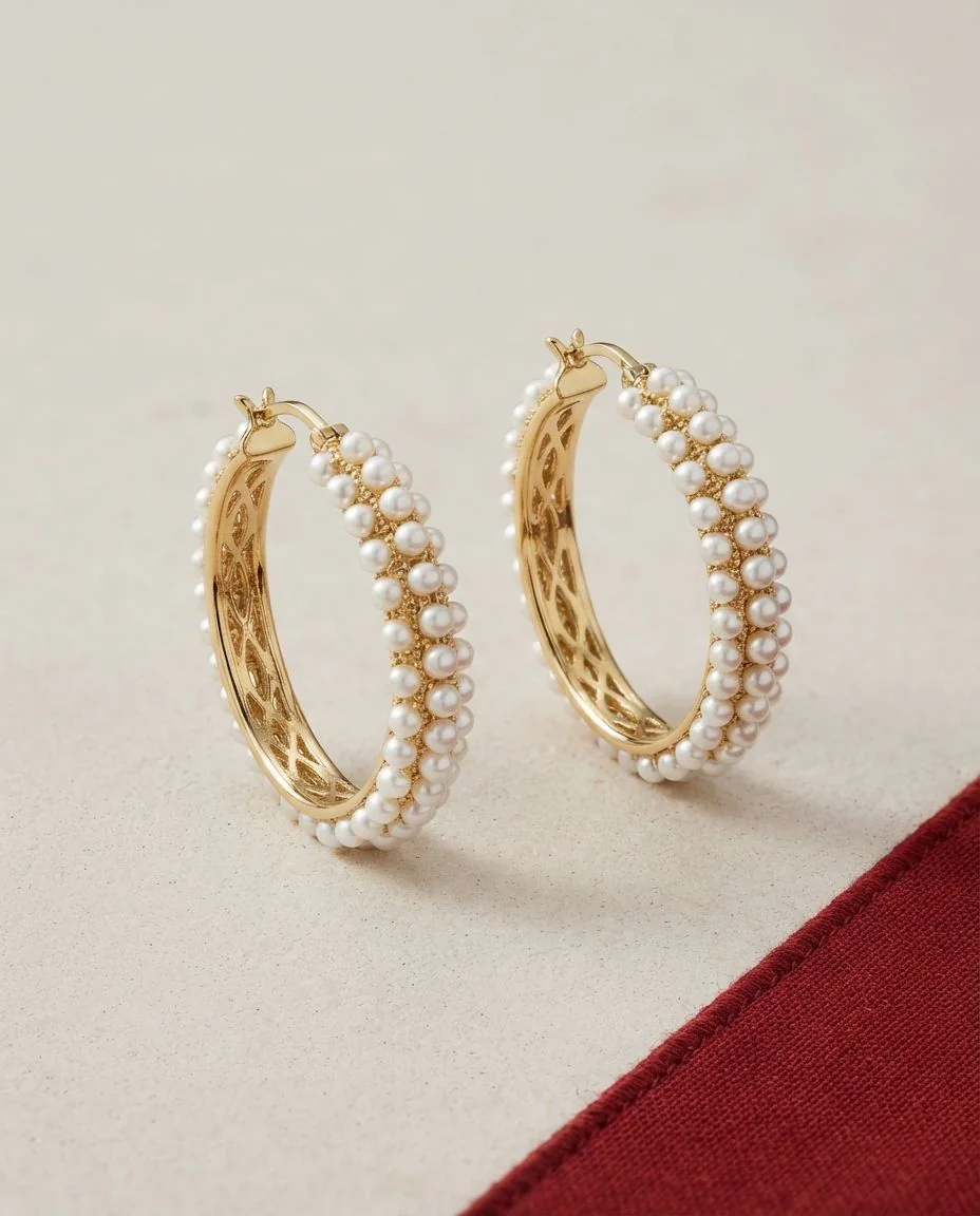 Creolen 18 Karat Gelbgold · drapiert