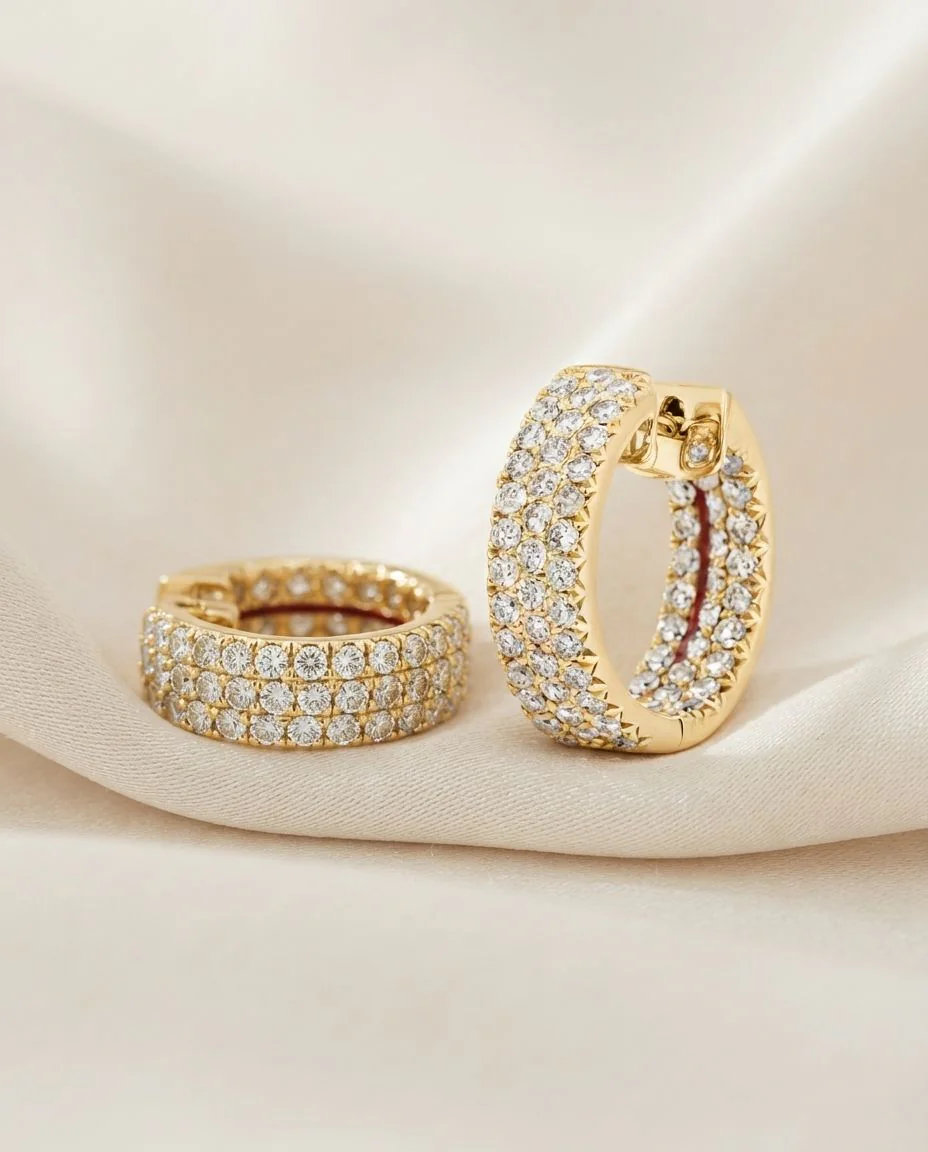 Creolen 14 Karat Gelbgold · drapiert