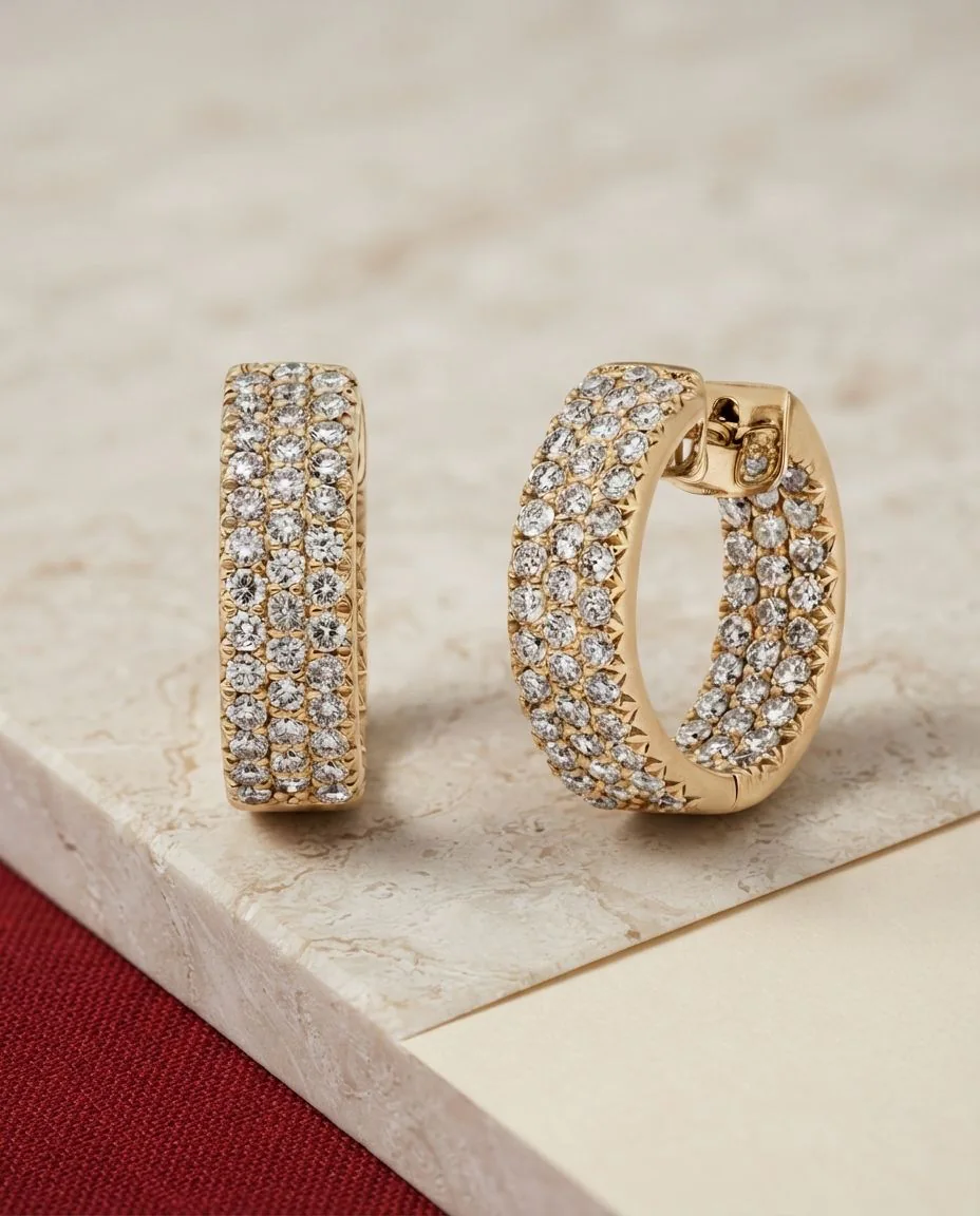 Creolen 14 Karat Gelbgold · drapiert