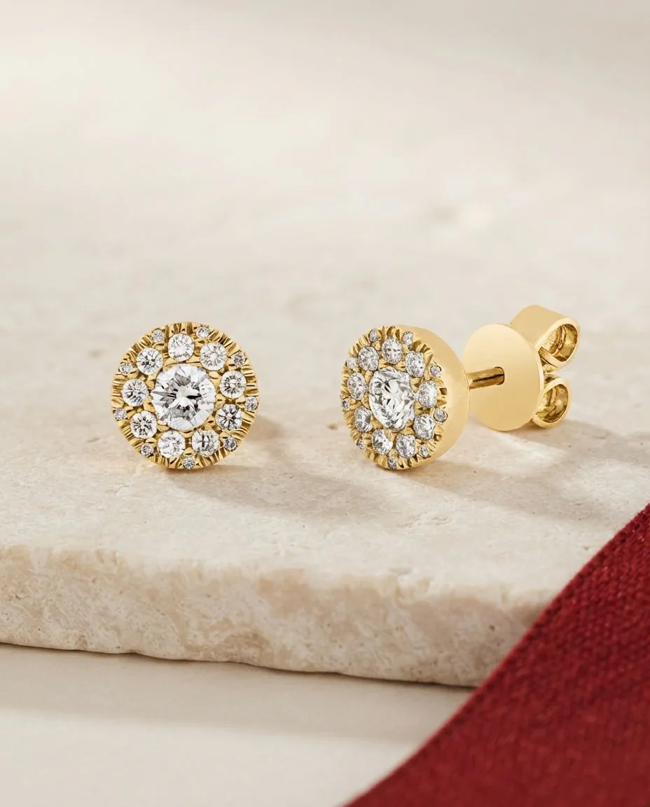 Ohrstecker 14 Karat Gelbgold · drapiert