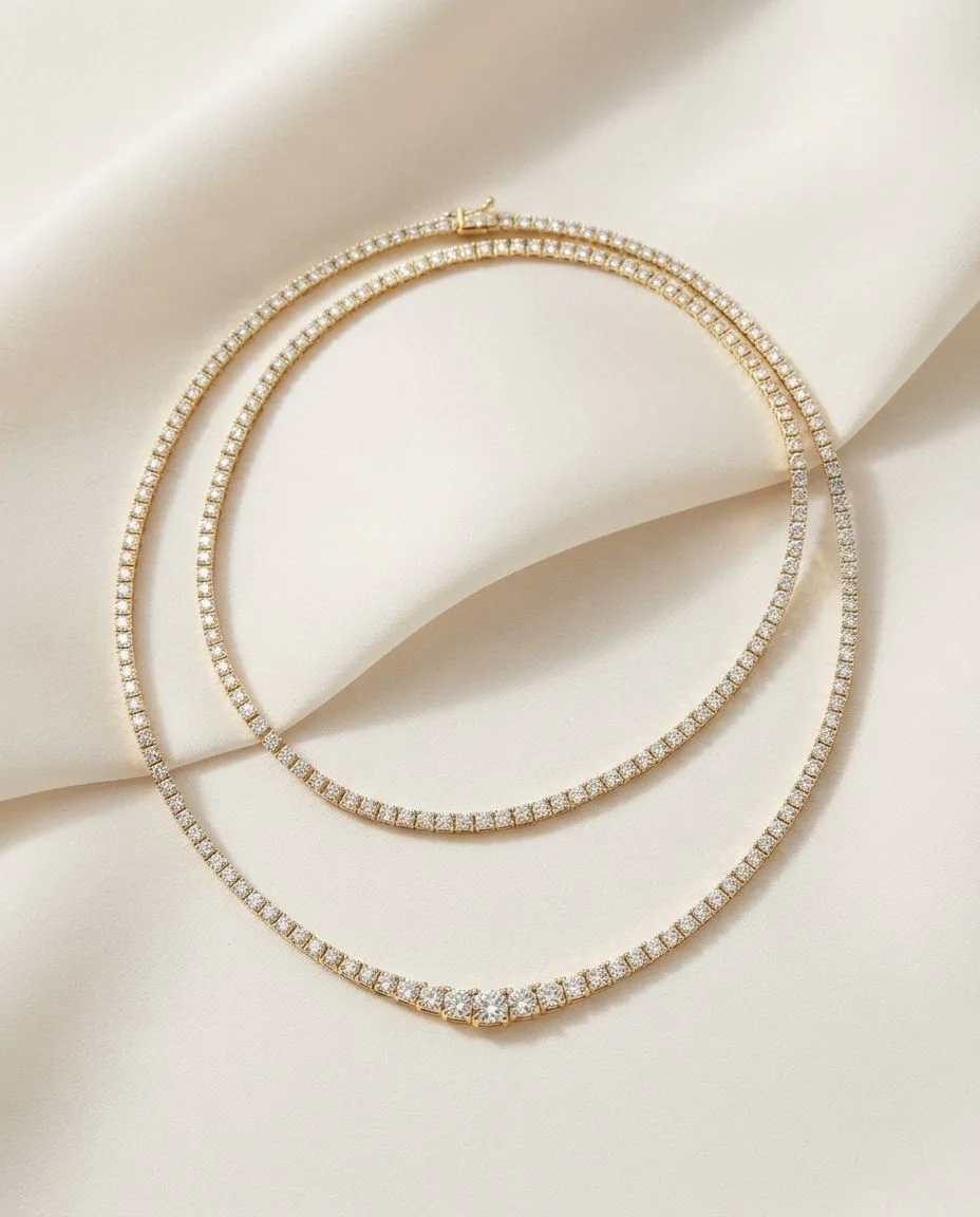 Collier 18 Karat Gelbgold · drapiert