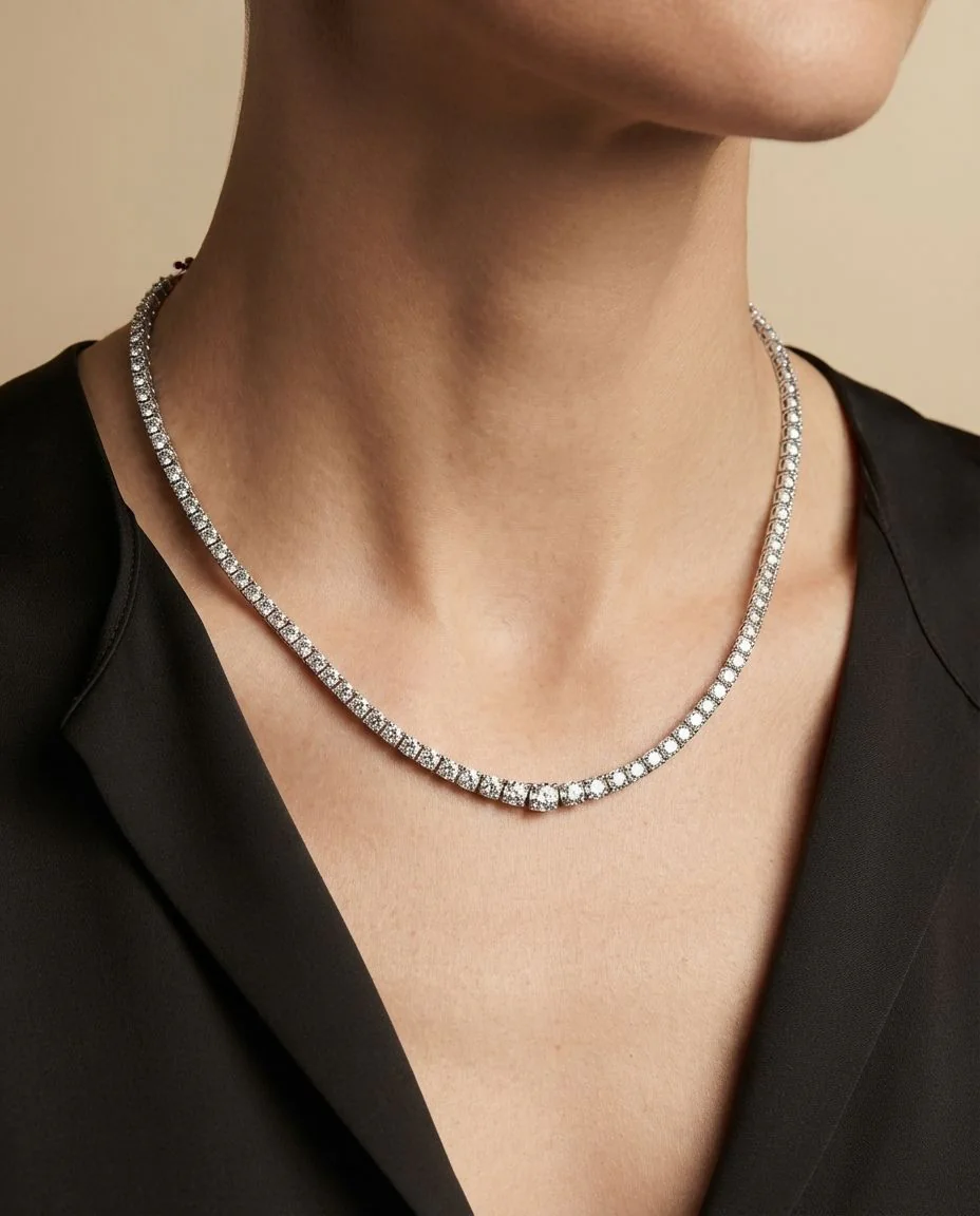 Collier 18 Karat Gelbgold · getragen