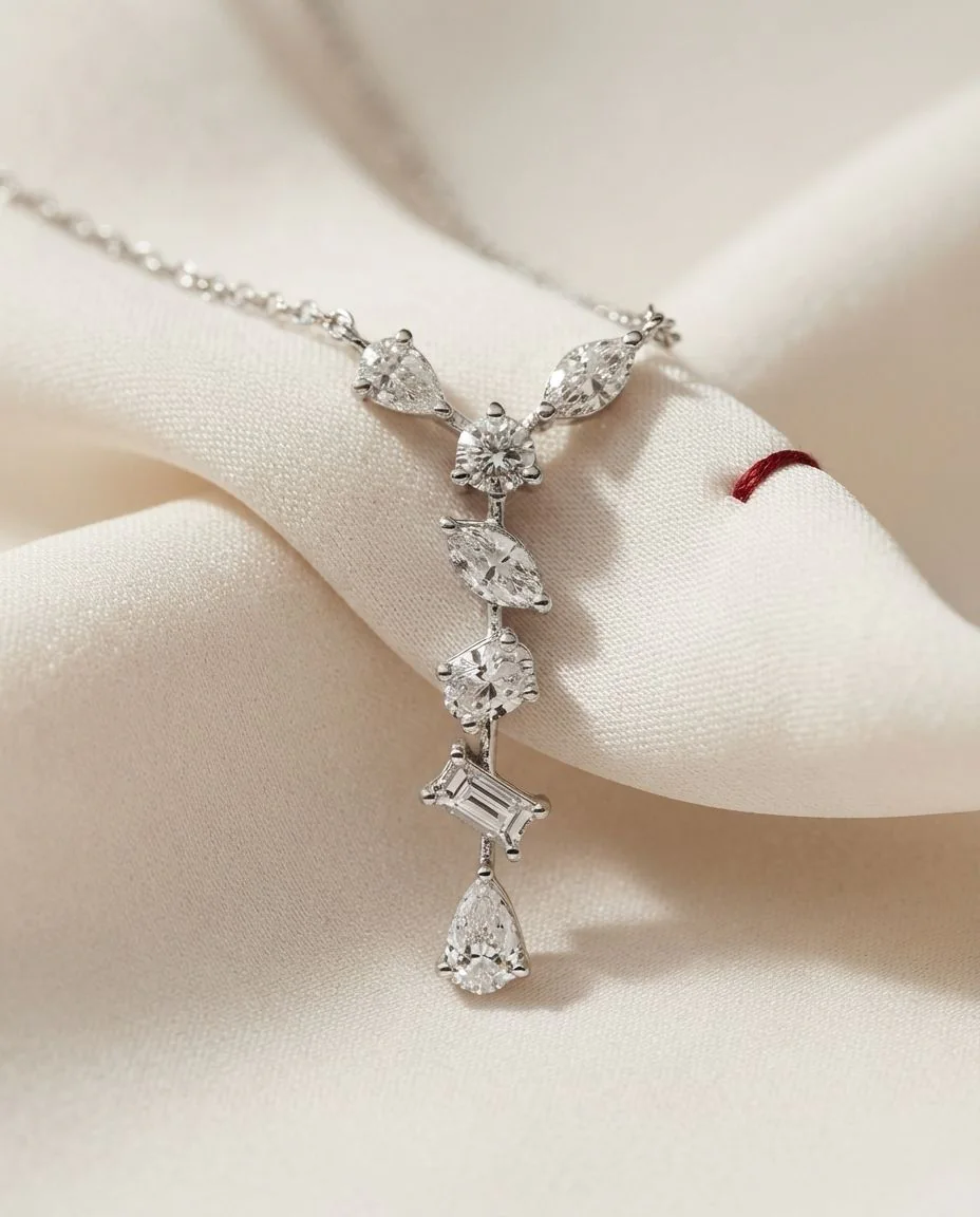 Collier 14 Karat Weißgold · drapiert