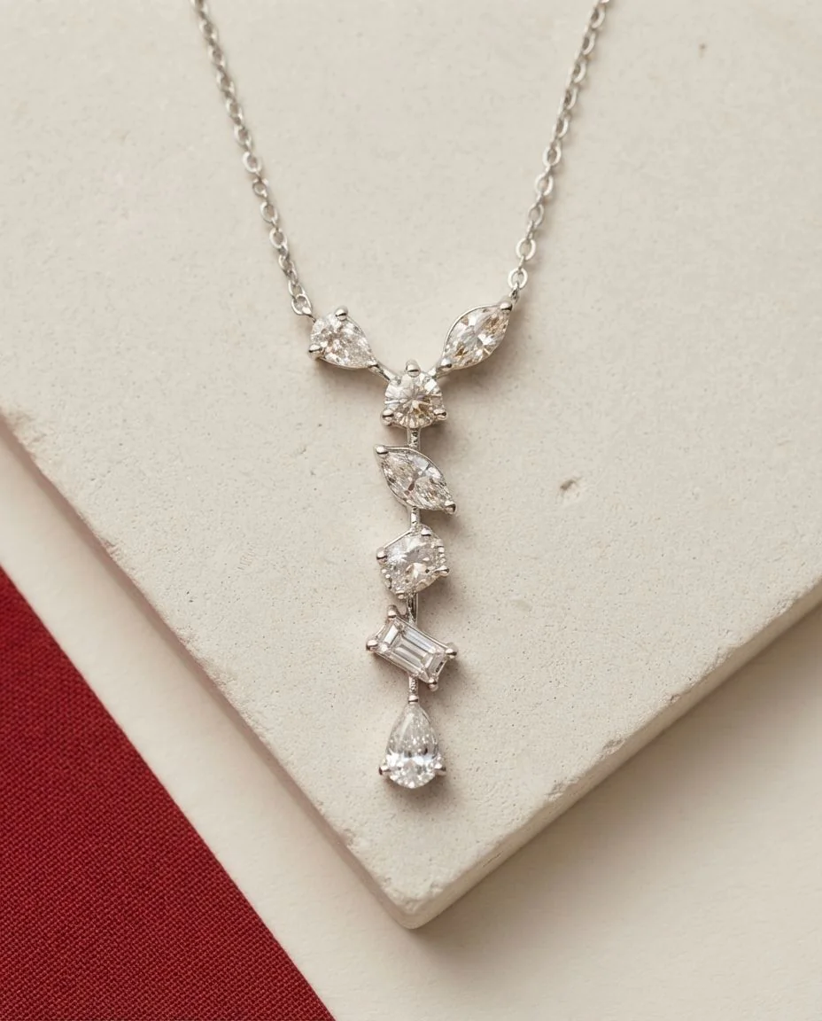Collier 14 Karat Weißgold · drapiert