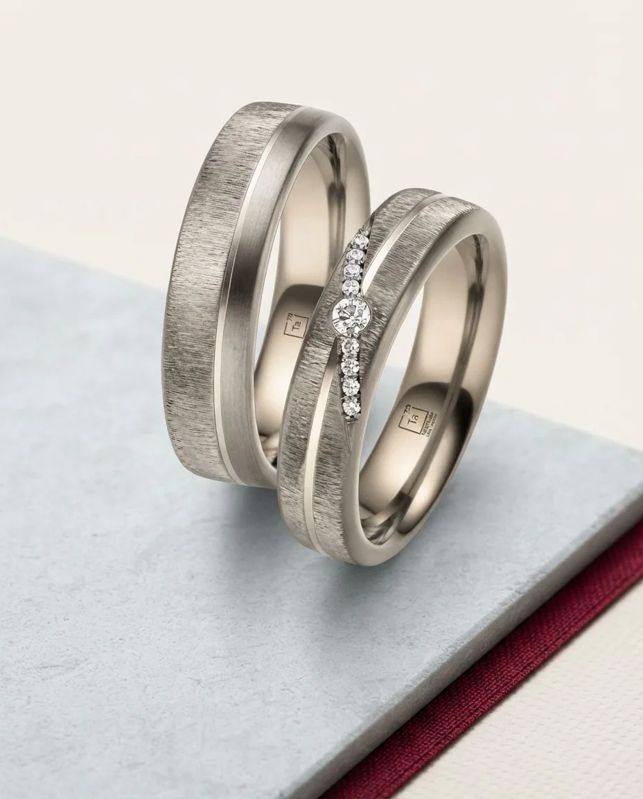 Eheringe Tantal Platin TA01 & TA02 · drapiert