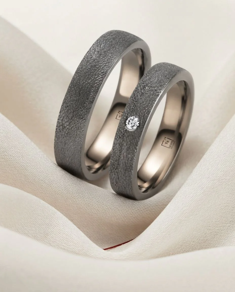 Eheringe Tantal mit Struktur TA71 & TA72 · drapiert