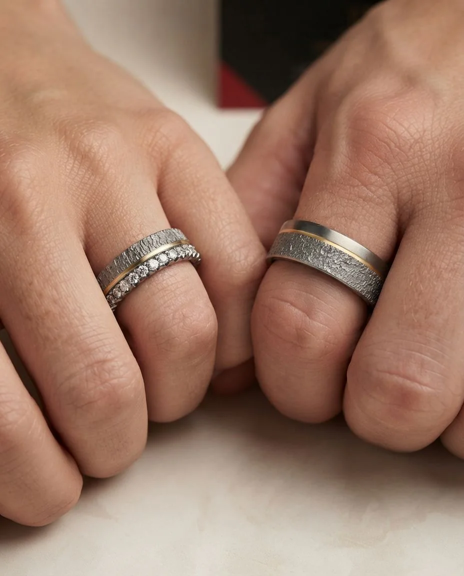 Tantal Eheringe Gold Drachenhaut Memoirering TA42 & TA44 · getragen