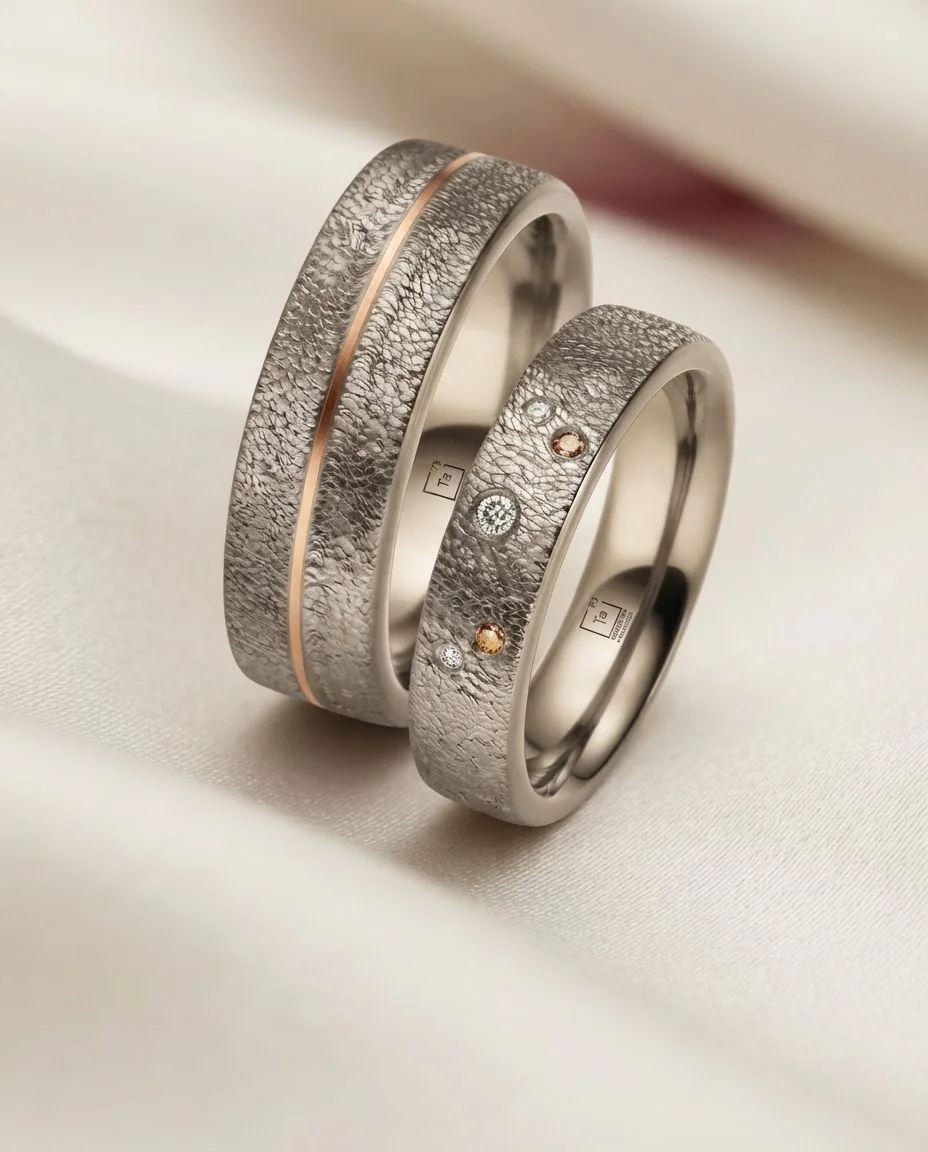 Eheringe Tantal Drachenhaut TA27 & TA28 · drapiert