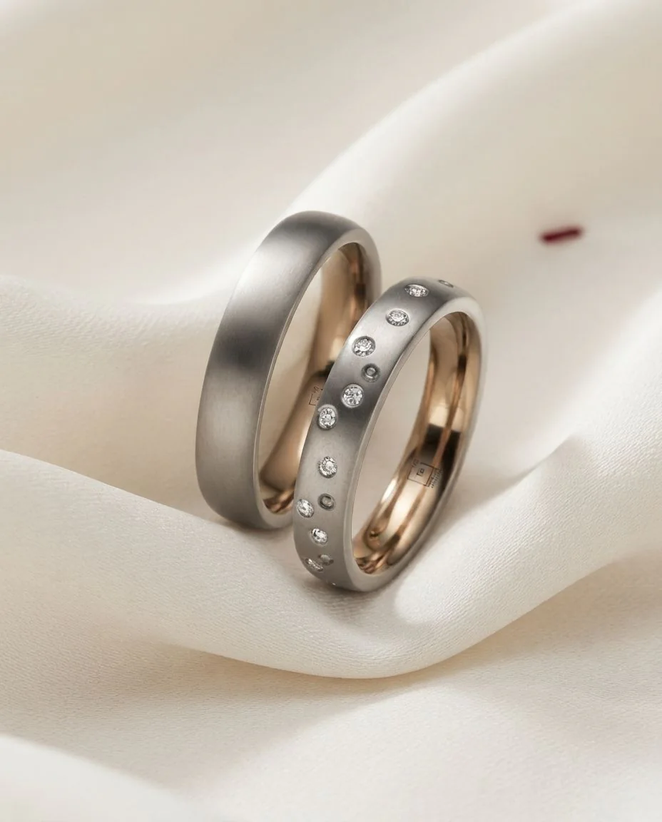 Eheringe Tantal Sternenhimmel TA11 & TA12 · drapiert