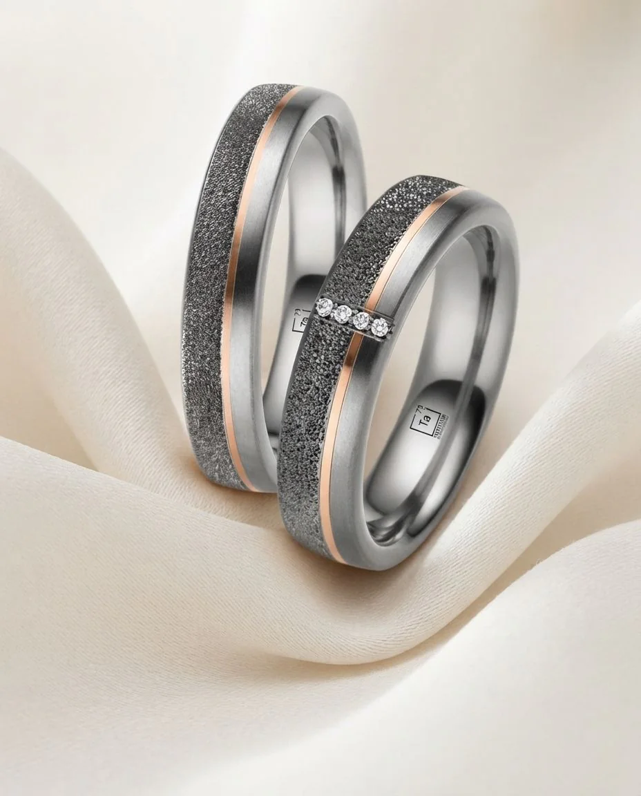 Eheringe Tantal Rotgold TA07 & TA08 · drapiert