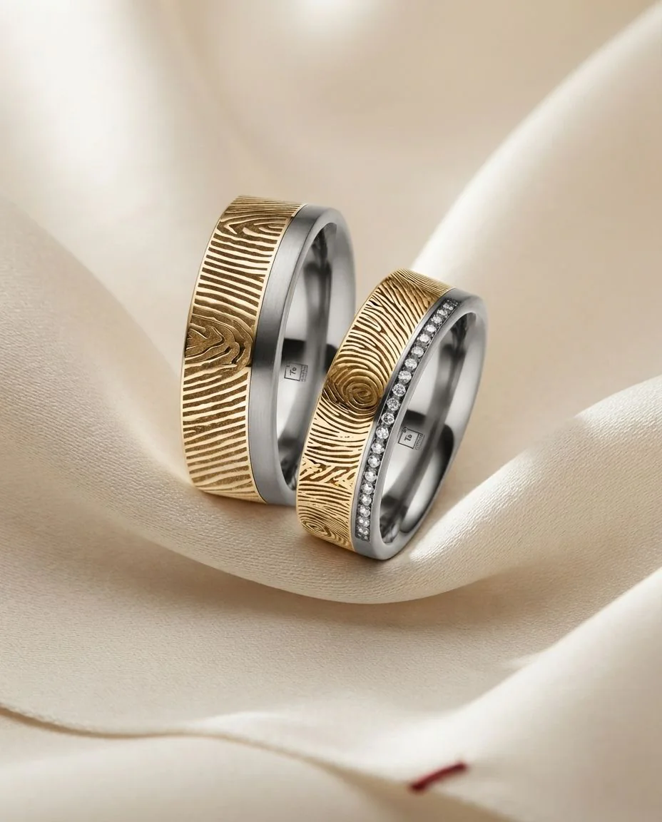 Eheringe Fingerabdruck TA05 & TA06 · drapiert