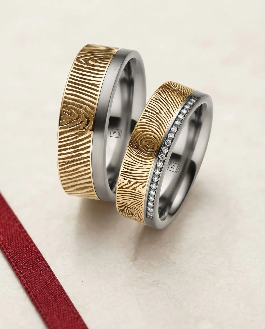 Eheringe Fingerabdruck TA05 & TA06 · drapiert