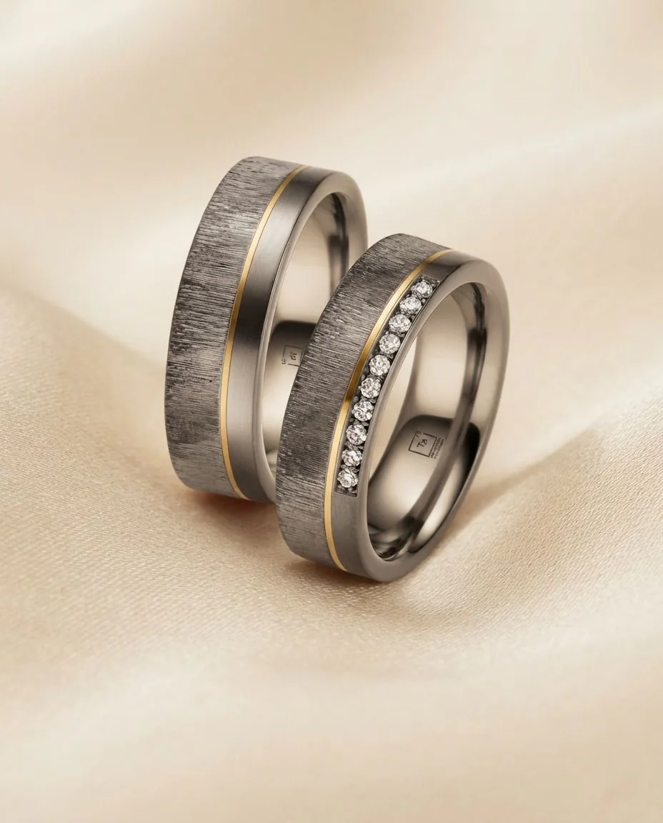 Eheringe Tantal Gold TA03 & TA04 · drapiert