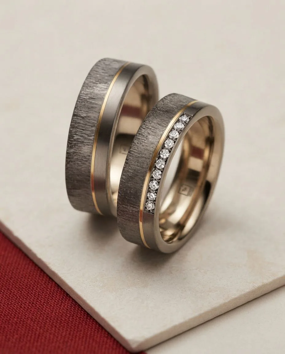 Eheringe Tantal Gold TA03 & TA04 · drapiert