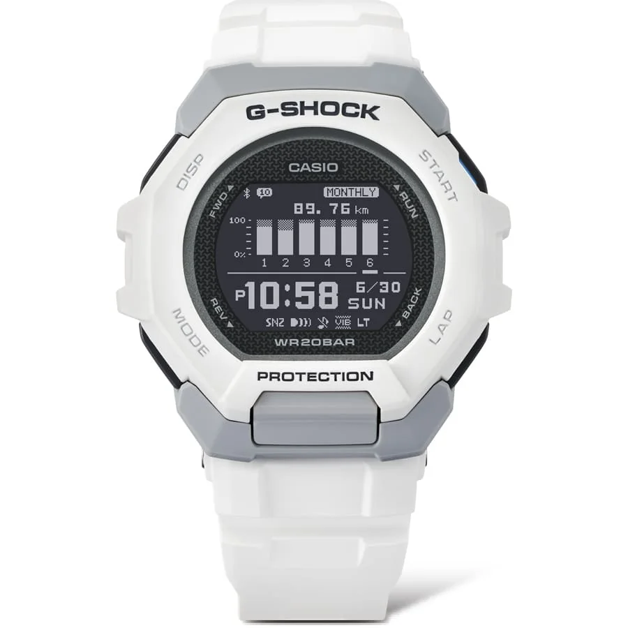 Gehäuse und Armband der G-SHOCK Armbanduhr GBD-300-7 direkt von vorn.