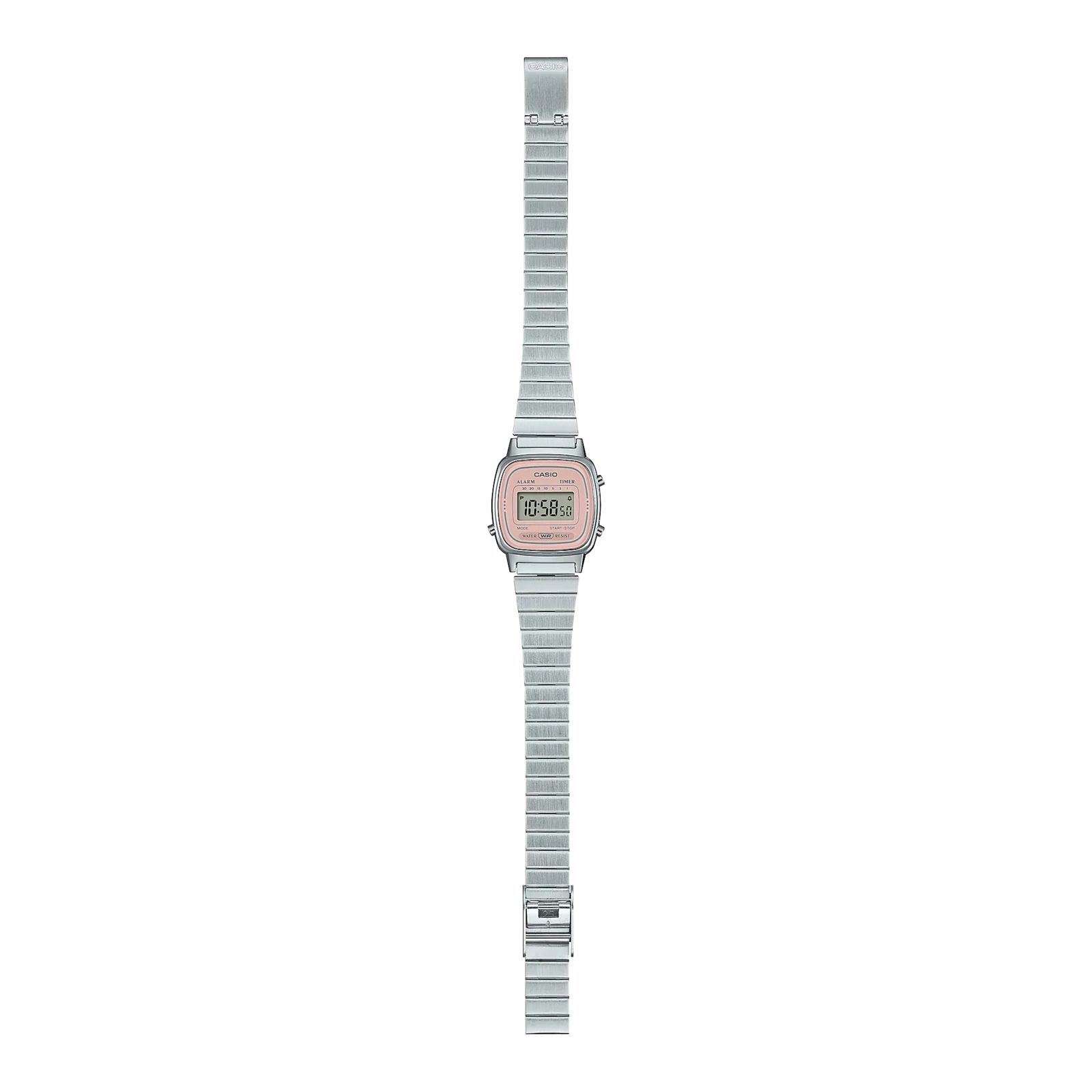 Komplettansicht der flach liegenden CASIO VINTAGE COLLECTION Armbanduhr LA670WEA-4A2.