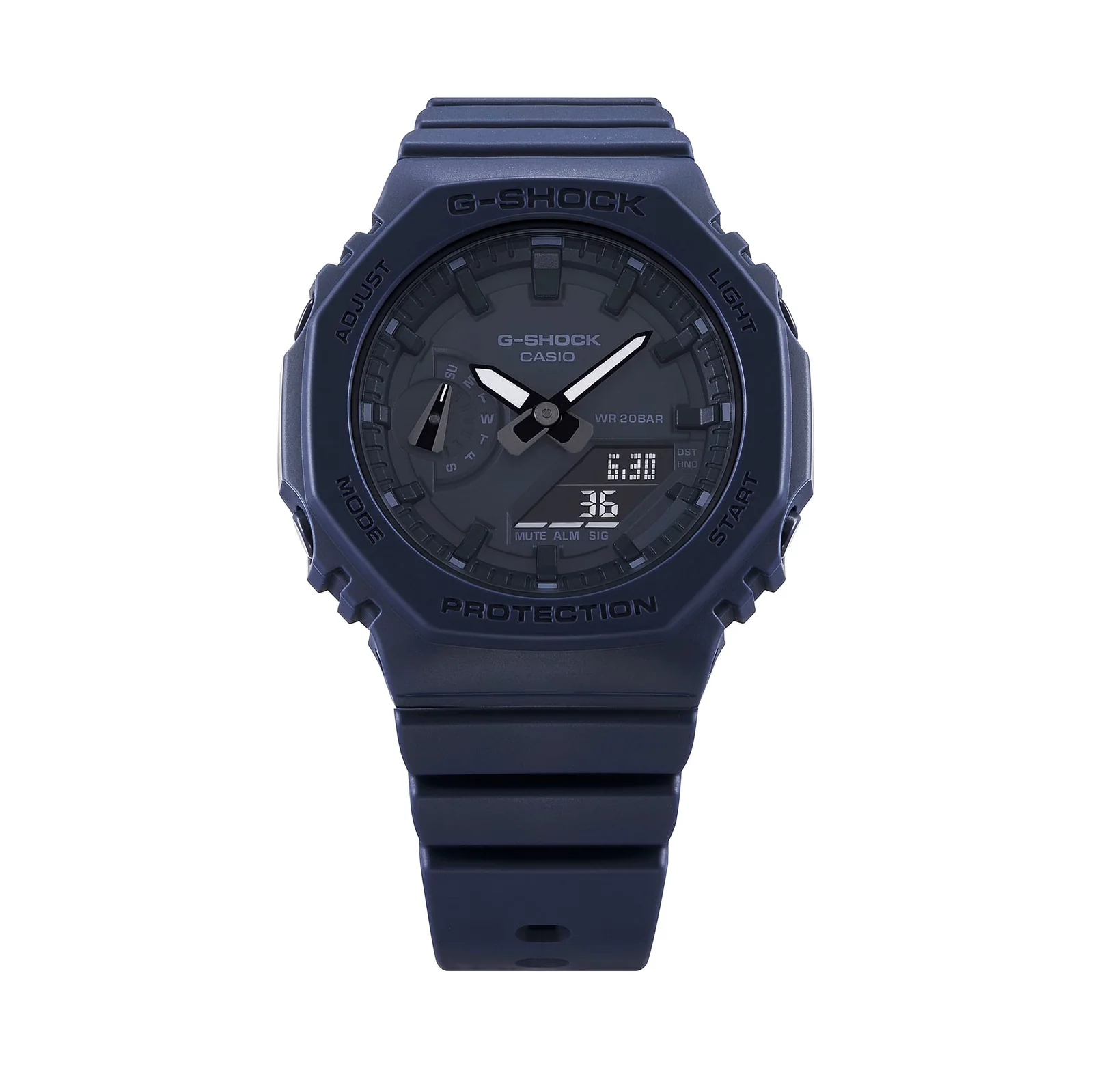 Gehäuse und Armband der G-SHOCK WOMEN Armbanduhr GMA-S2100BA-2A1 direkt von vorn.