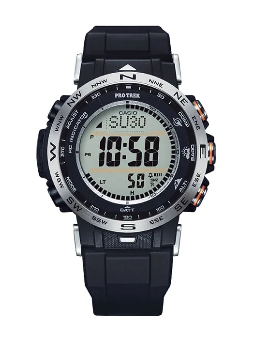 Gehäuse und Armband der PRO TREK Armbanduhr PRW-30-1A direkt von vorn.