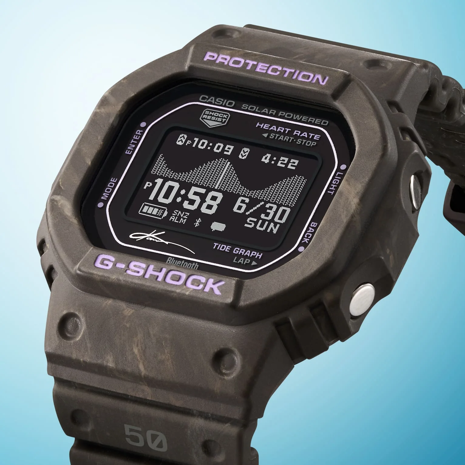 Das Gehäuse und Armband der Armbanduhr GBX-H5600KI-5ER ist zweifarbig marmoriert