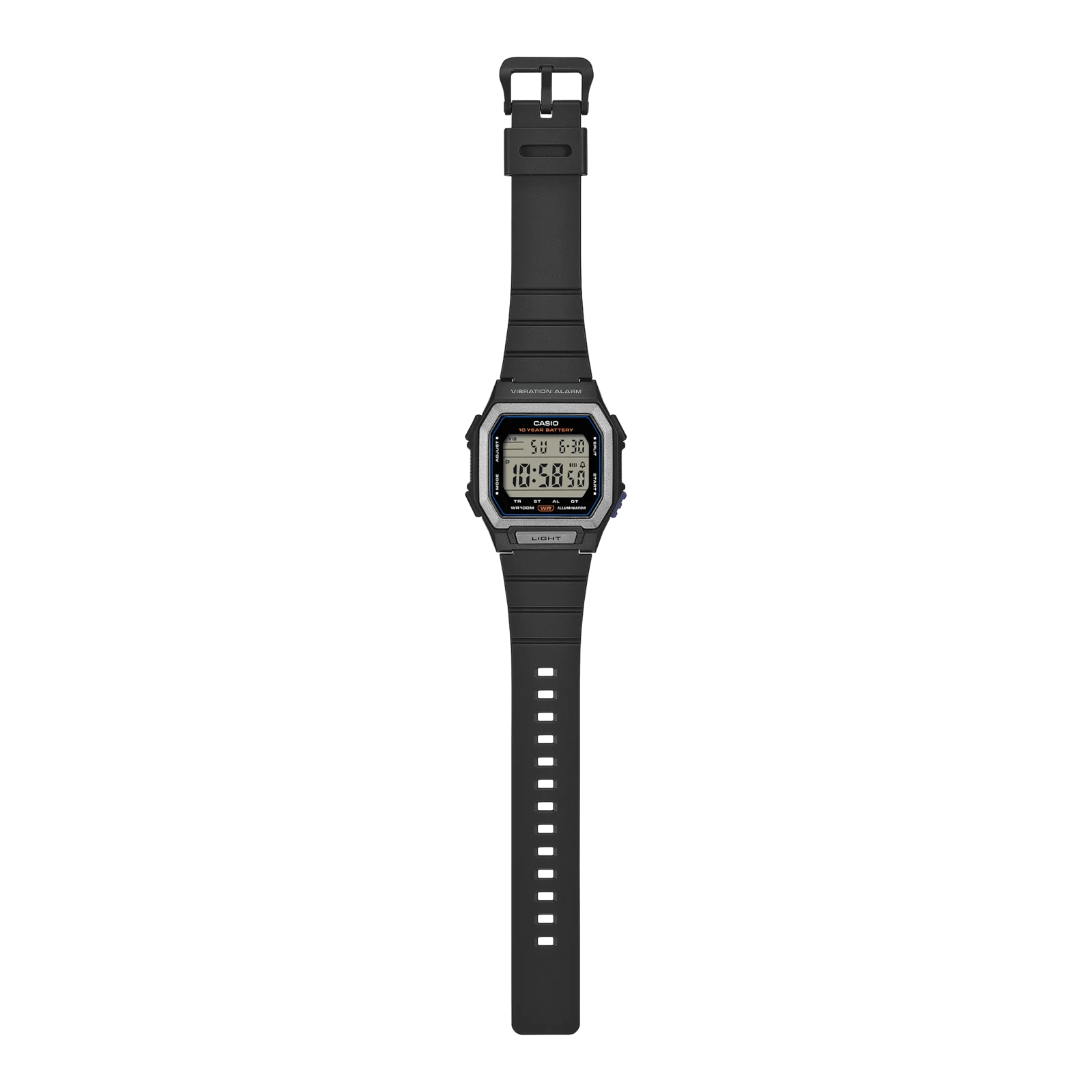 Gesamtansicht der Armbanduhr W-738H-1AVEF mit großem, digitalem Zifferblatt