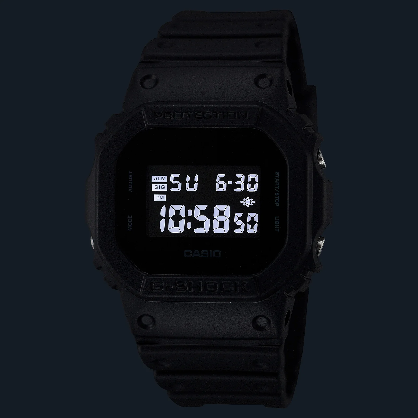 Beleuchtete Anzeige der G-SHOCK Digitaluhr