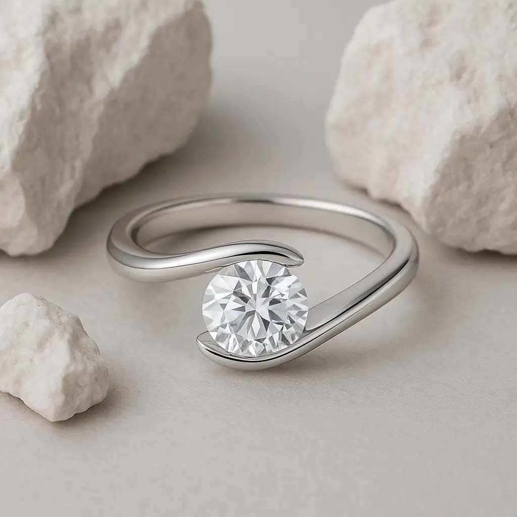 Rubin Verlobungsring 18015 Weißgold 585