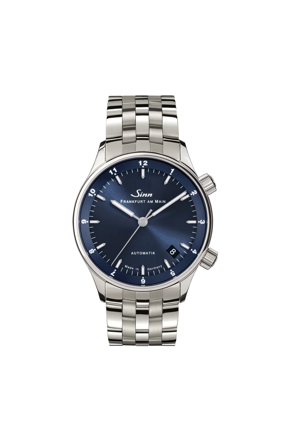 SINN 6033 B Frankfurter Finanzplatzuhr mit blauem Zifferblatt